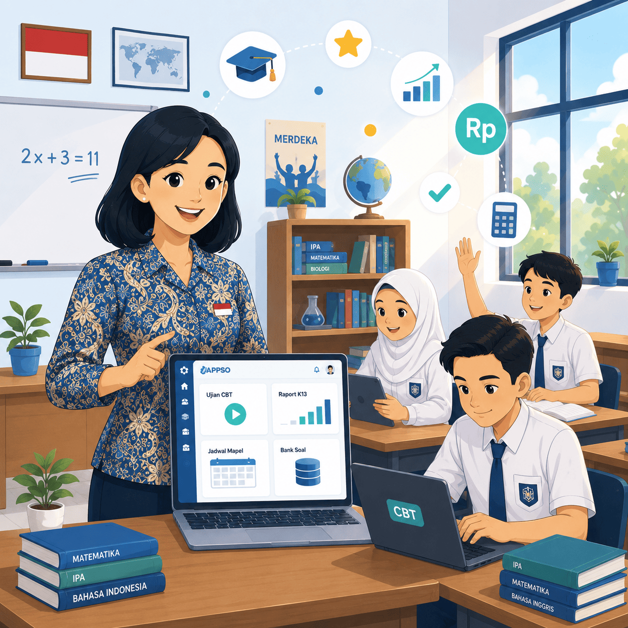 Suasana SMP/MTs modern yang menggunakan Sistem Informasi Sekolah APPSO