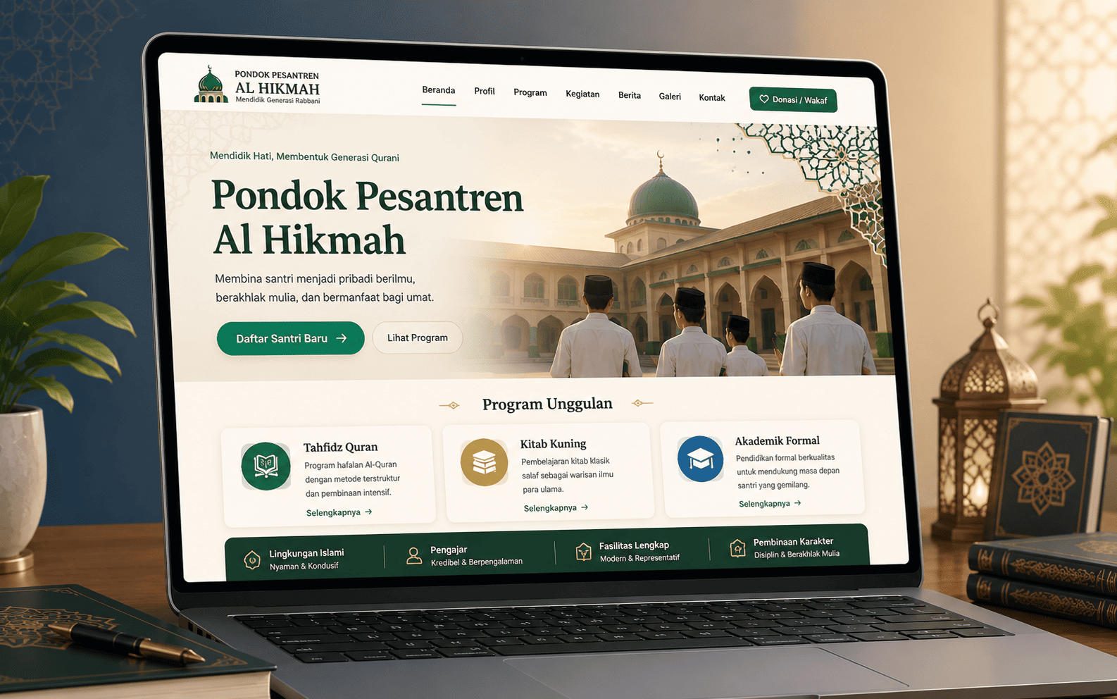 Showcase website sekolah - Pesantren Tahfidz