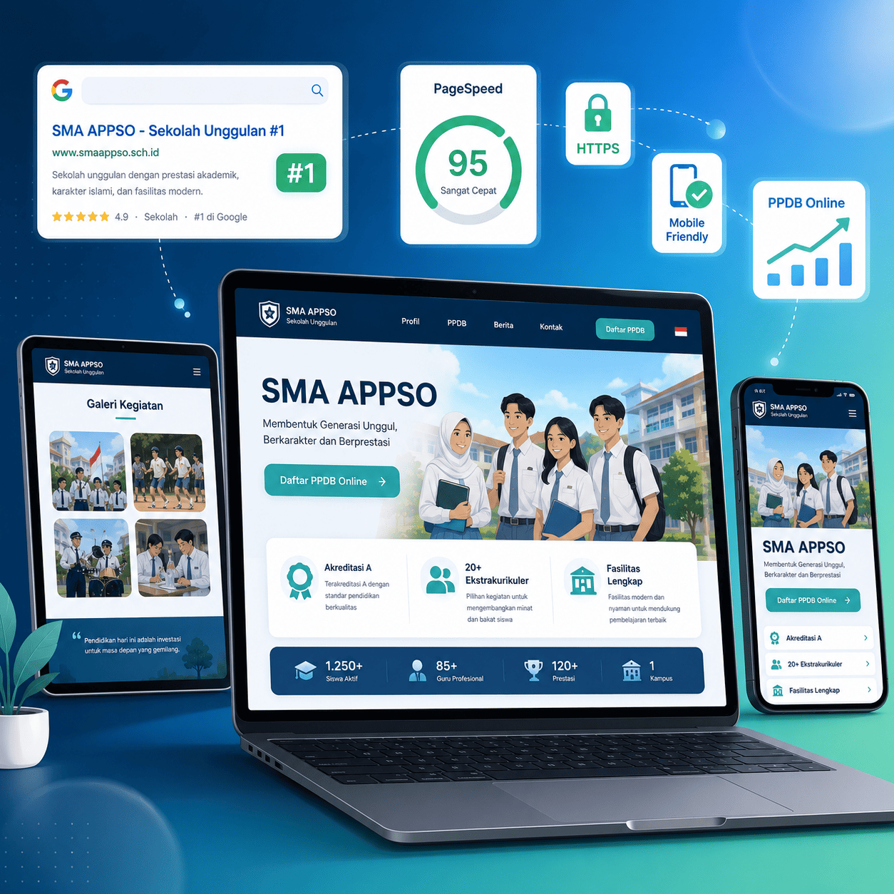 Showcase website sekolah - SMK Swasta Modern