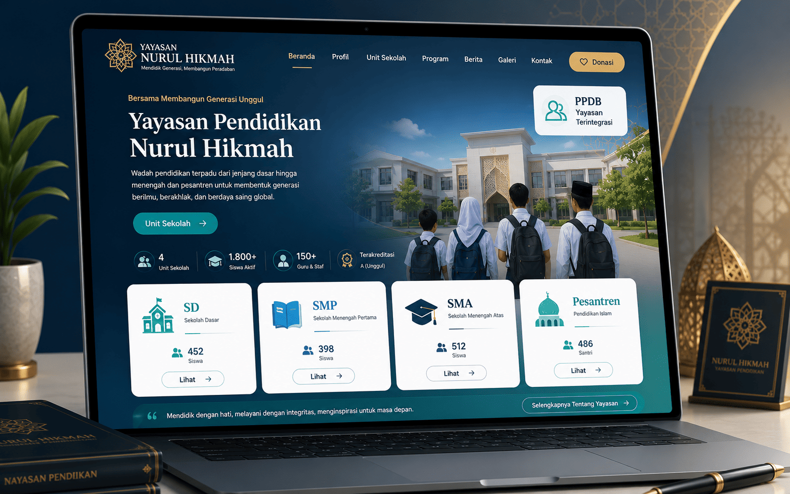 Showcase website sekolah - Yayasan Pendidikan Multi-Unit